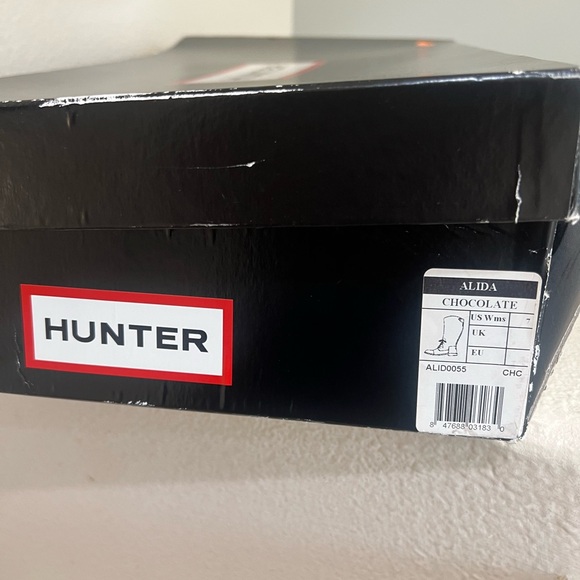 HUNTER ALIDA Women’s Brown Leather Knee High Lace Up Boots Size 7 - Picture 8 of 11